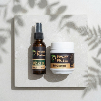30 Day course - Power Plus Midnight Massage Oil (50ml) + Power Plus Natural Energy Booster Lehyam (100g)